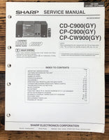 Sharp CD-C900 CP-C900 CP-CW900 Stereo Service Manual *Original*