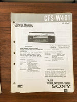 Sony CFS-W401 Boombox / Radio Service Manual *Original*