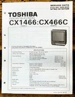 Toshiba CX1466 CX466C TV Television Service Manual *Original*