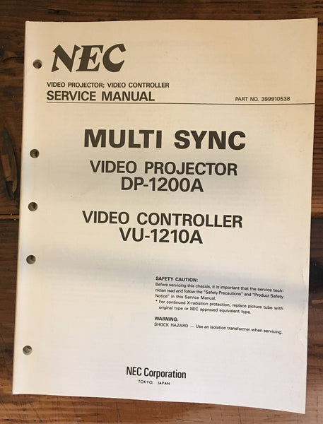 NEC DP-1200A VU-1210A Projector & Controller Service Manual *Original*