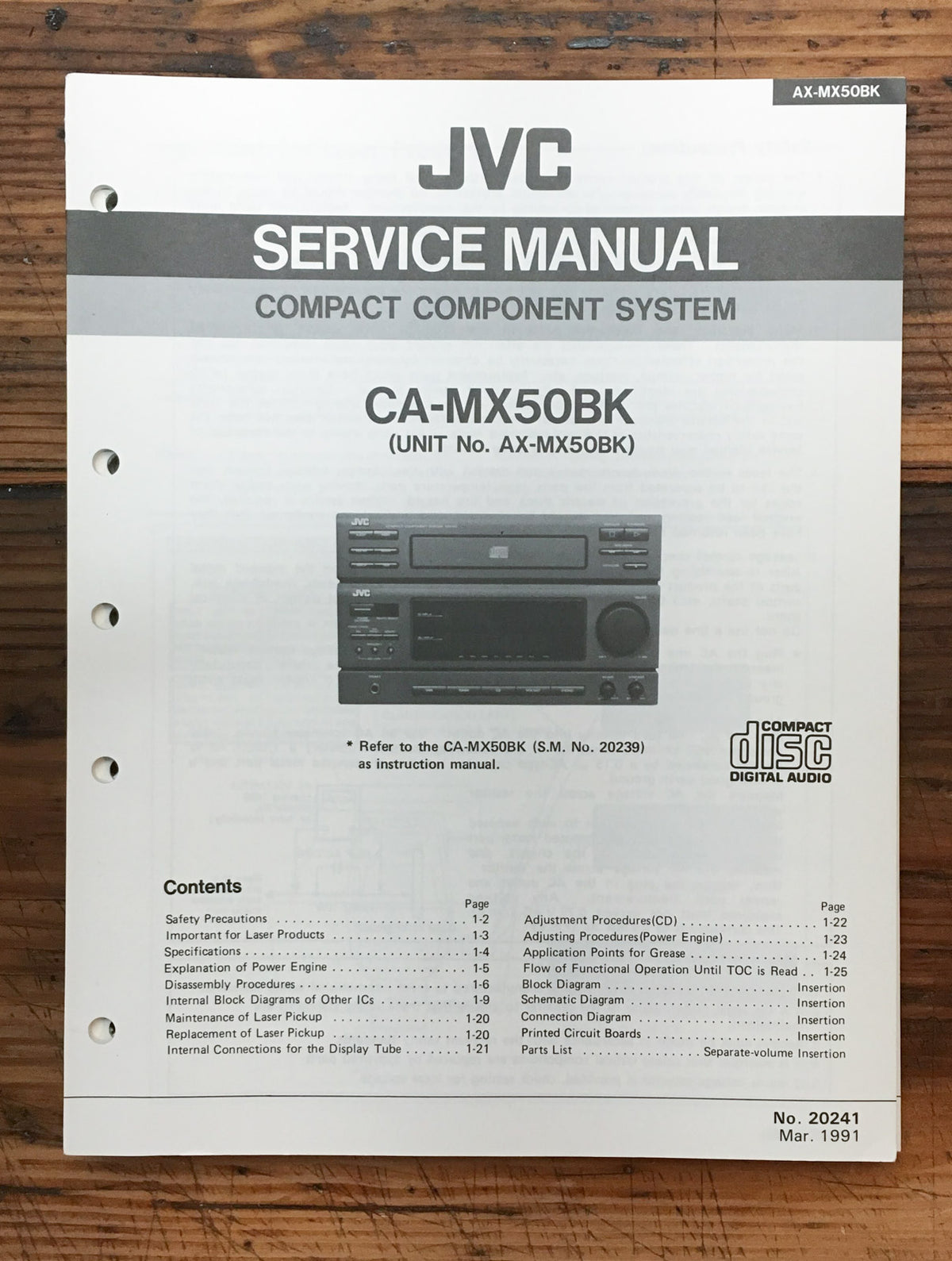 JVC AX-MX50 Stereo  Service Manual *Original*