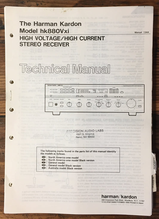Harman Kardon HK880Vxi HK-880vxi Receiver Service Manual *Original*