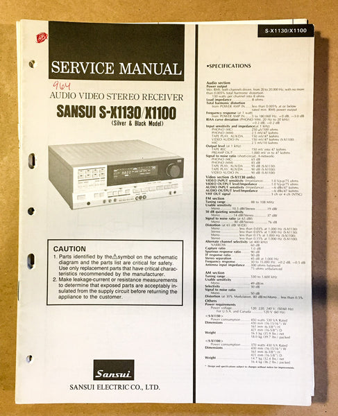 Sansui S-X1130 S-X1100 Receiver  Service Manual *Original*