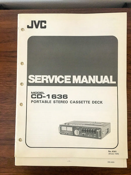 JVC CD-1636 Cassette Service Manual *Original*