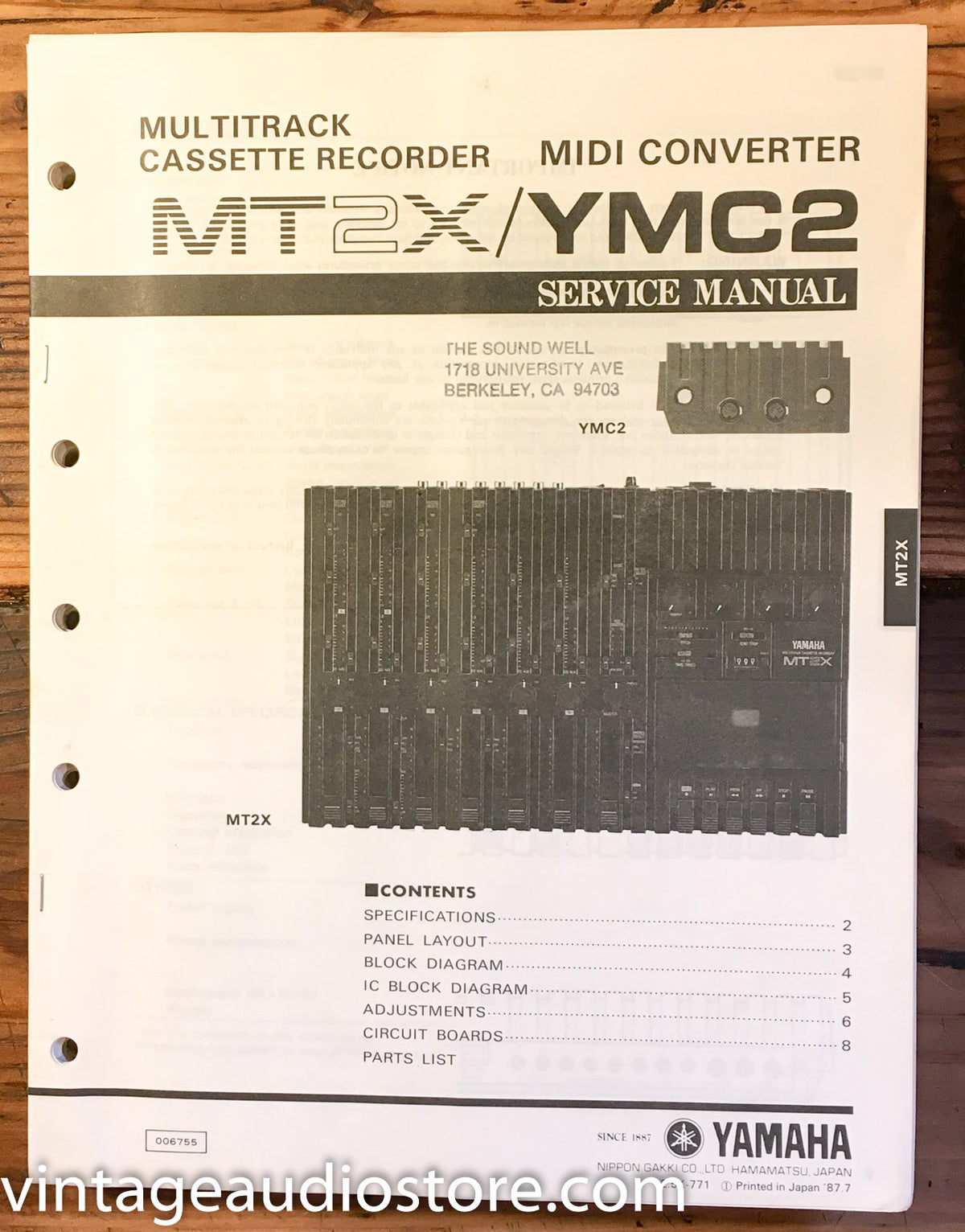 Yamaha MT2X / YMC2 MIDI Converter  Service Manual *Original*