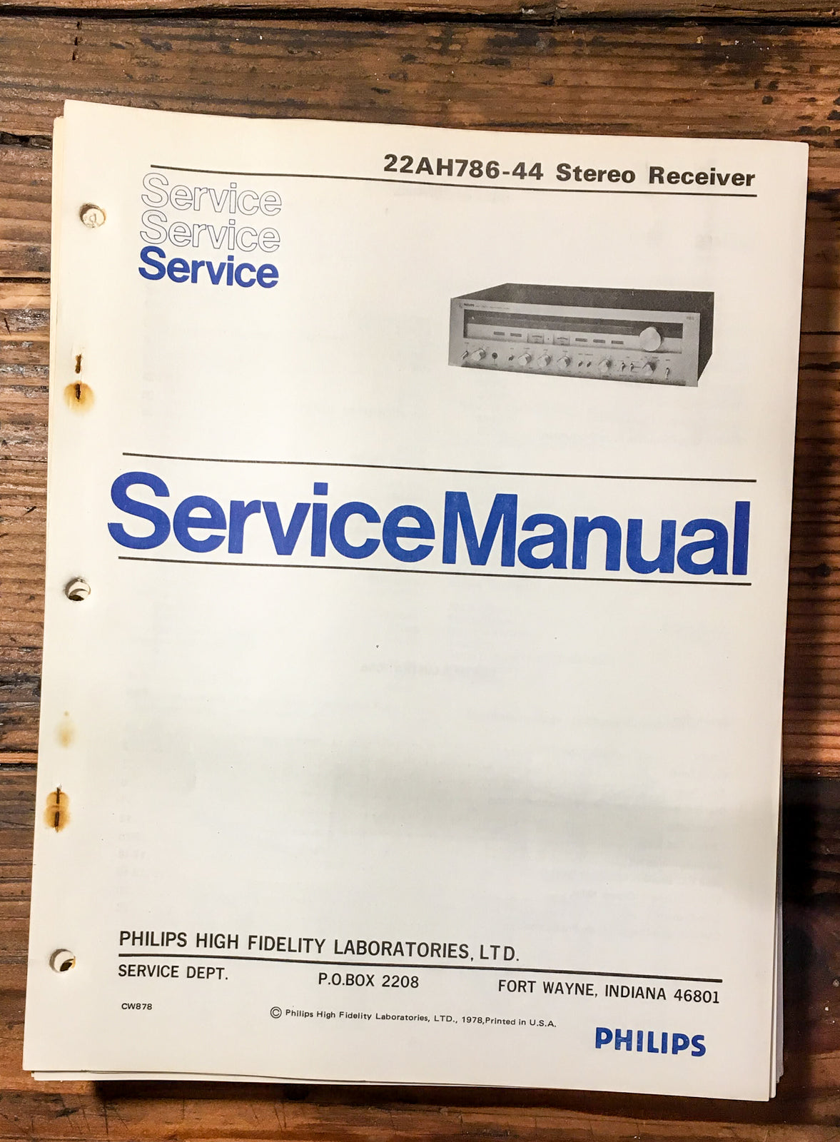 Philips 22AH786-44 786 Receiver  Service Manual *Original*