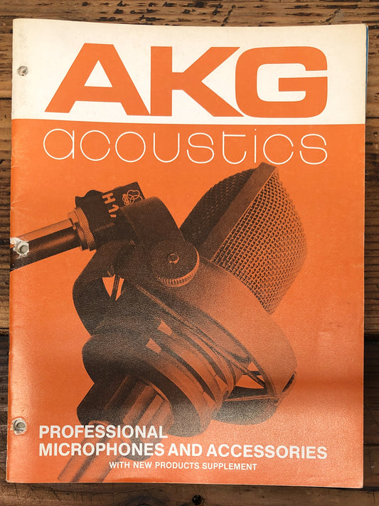 AKG Acoustics Microphones & Accessories 1979 27pg C-422  Dealer Brochure  Orig