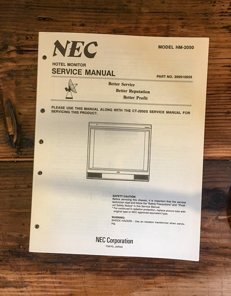 NEC Model HM-2050 Monitor Service Manual *Original*