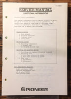 Pioneer CT-4141 Cassette  Additional Service Manual *Original*