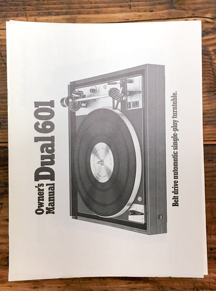 Dual Model 601 Record Player / Turntable  User / Owners Manual *Original*