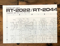 Pioneer RT-2022 RT-2024 Reel to Reel Large Fold Out Schematic *Original*