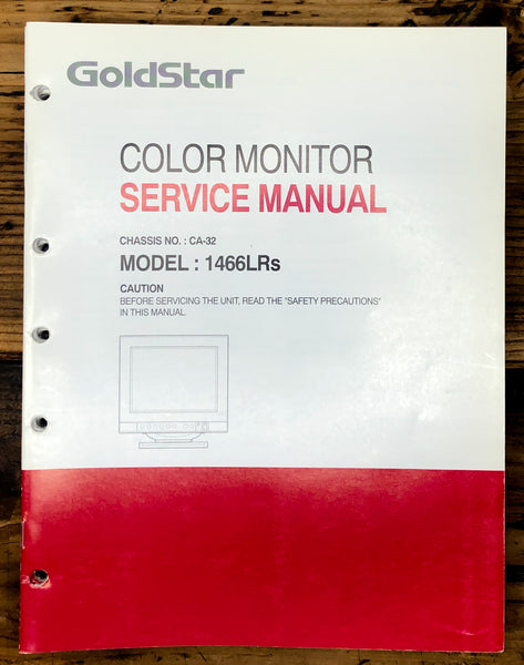 Goldstar CA-32 1466LRs Color Monitor Service Manual *Original*