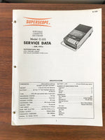 Superscope C-101 Cassette Recorder Service Manual *Original*