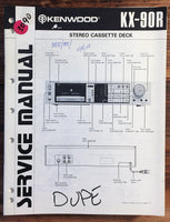 Kenwood KX-90R Cassette  Service Manual *Original*