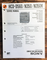 Sony HCD-D560 HCD-N350 HCD-N350K Stereo  Service Manual *Original*