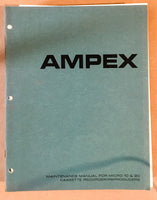 Ampex Micro 10 Micro 20 Cassette Player Service Manual *Original* #1