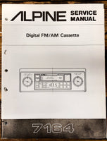 Alpine Model 7164 Car Stereo  Service Manual *Original*