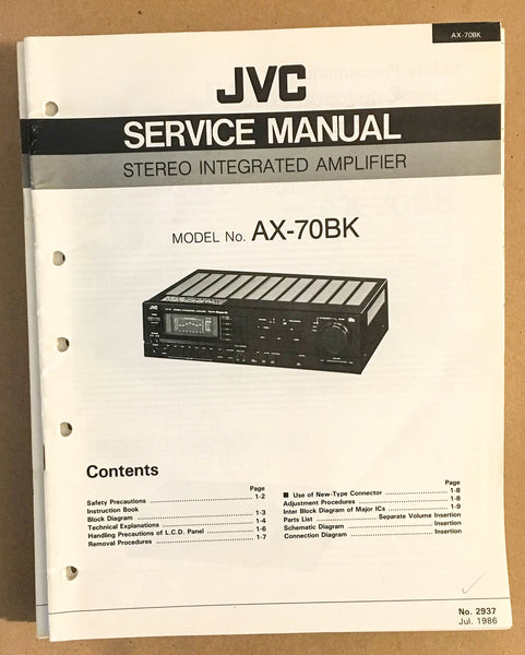 JVC AX-70 BK Amplifier  Service Manual *Original*