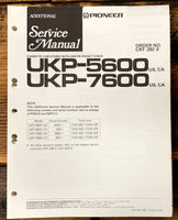 Pioneer UKP-5600 UKP-7600 Car Stereo Add. Service Manual *Original*