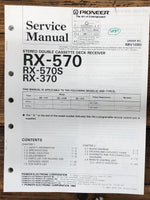 Pioneer RX-570 RX-570S RX-370 Receiver  Service Manual *Original* #1