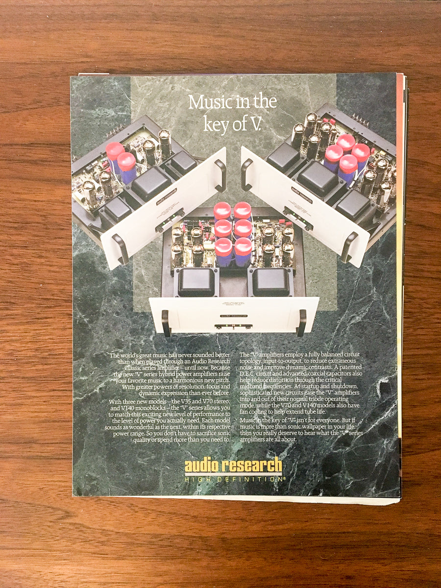 Audio Research V140 V70 V35 Amplifier Dealer Sales Sheet / Specs *Orig*