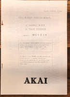 Akai MG1214 Mixer / Recorder  Service Manual *Original*