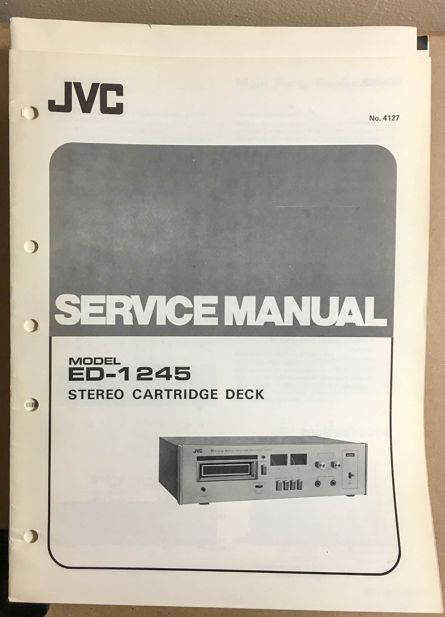 JVC  ED-1245 8 Track Player  Service Manual *Original*