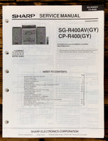 Sharp SG-R400AV CP-R400 Stereo Service Manual *Original*