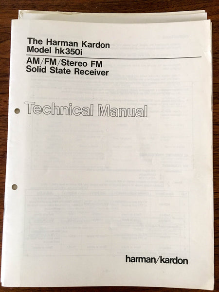 Harman Kardon HK 350I / HK350i Receiver Service Manual *Original*