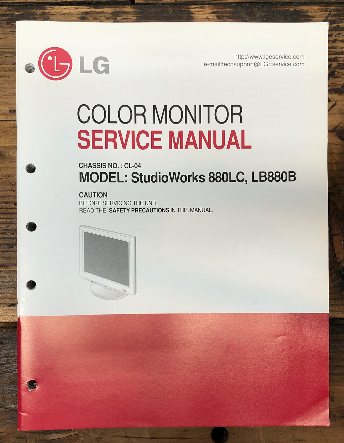 LG Studioworks 880LC LB880B  Monitor  Service Manual *Original*