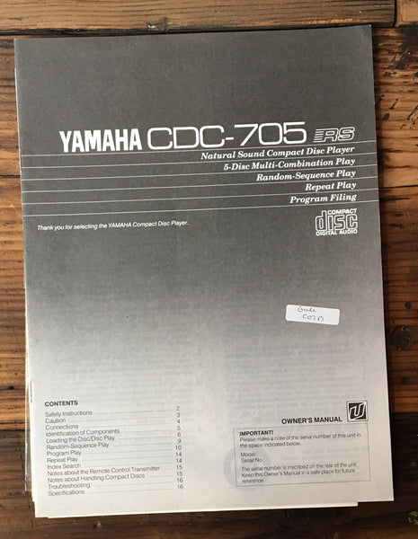 Yamaha CDC-705 CD Player Owner / User Manual *Original*