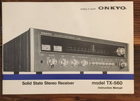 Onkyo TX-560 Receiver  Owners / User Manual *Original*