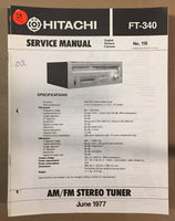 Hitachi FT-340 Tuner  Service Manual *Original*