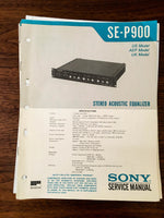 Sony SE-P900 Equalizer Service Manual *Original*