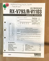 Yamaha RX-V793 R-V1103 Receiver  Service Manual *Original*