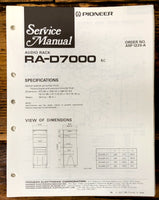 Pioneer RA-D7000 Audio Rack Service Manual *Original*