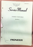 Pioneer PL-12 Turntable / Record Player  Service Manual *Original*
