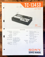 Sony TC-137SD Cassette PRELIM. Service Manual *Original*