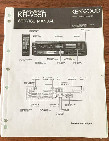 Kenwood KR-V55R Receiver Service Manual *Original*