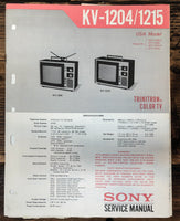 Sony KV-1204 KV-1215 TV  Service Manual *Original*