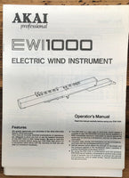 Akai EWI1000 EWI 1000 Instrument  Owner / User Manual *Original*