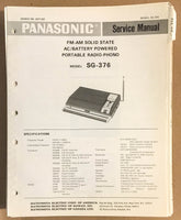 Panasonic SG-376 Radio / Record Player   Service Manual *Original*