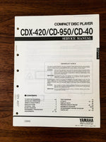 Yamaha CDX-420 CD-950 CD-40 CD PLAYER Service Manual *Original*