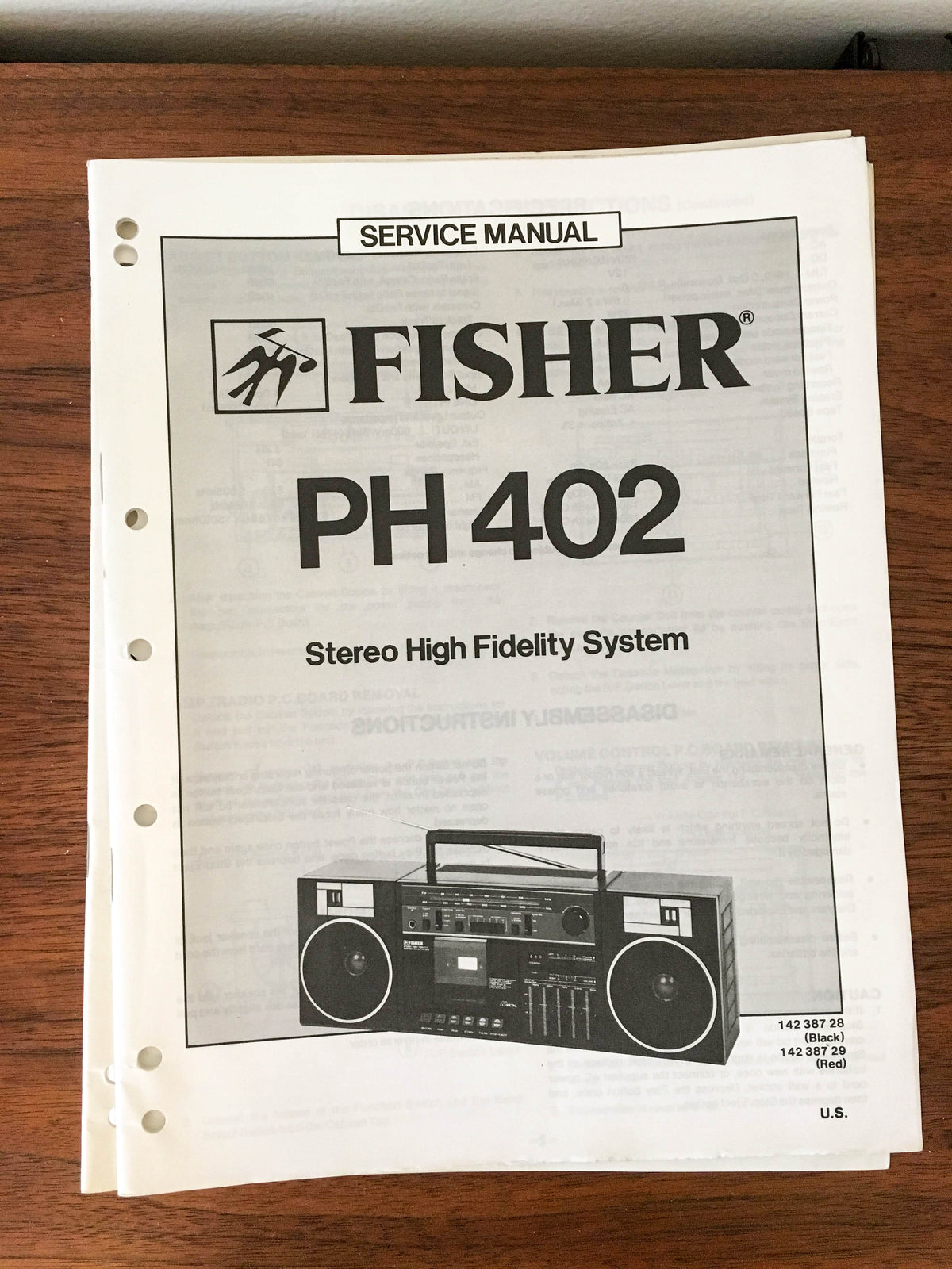 Fisher PH 402 Cassette Recorder Service Manual *Original*