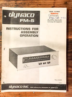 Dynaco FM-5 Tuner Operation and Assembly Manual *Original* #1