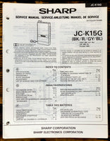 Sharp JC-K15G Cassette Service Manual *Original*