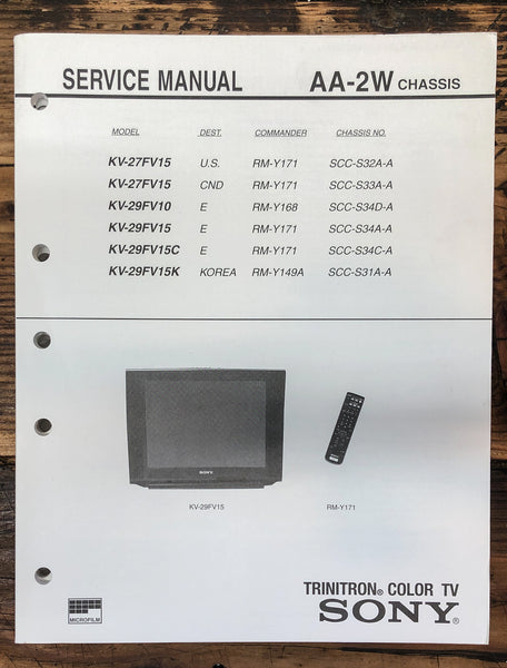 Sony KV-27FV15 -27FV10 -29FV15 TV  Service Manual *Original*