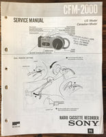 Sony CFM-2000 Radio Cassette Service Manual *Original*