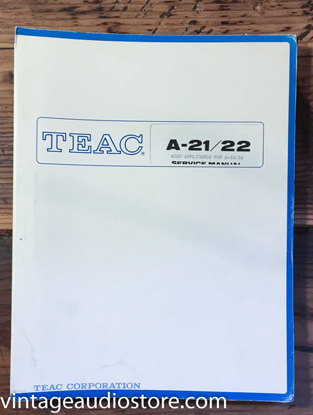 Teac A-21 A-22 Cassette  Service Manual *Original*