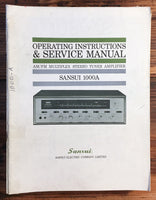 Sansui Model 1000A Receiver  Service Manual *Original*